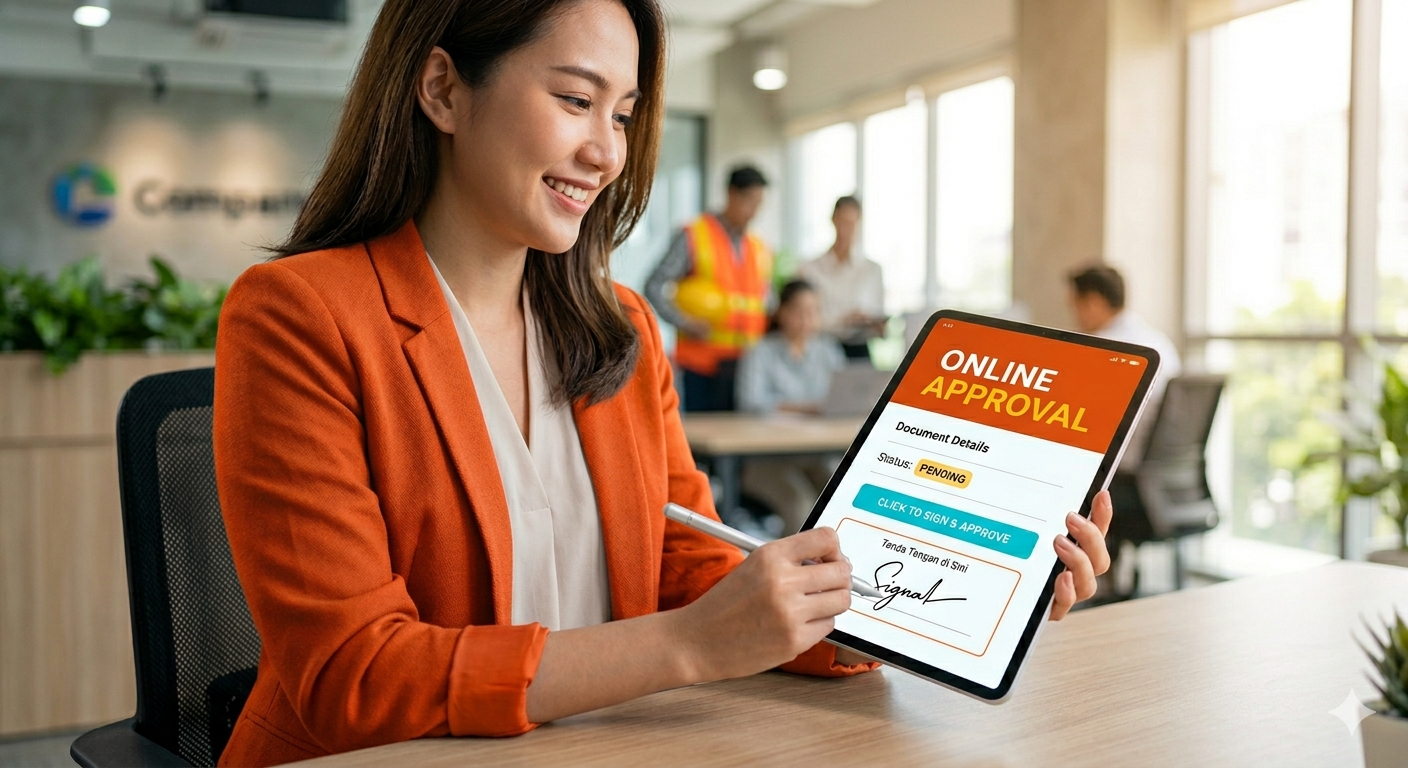 approval online aplikasi manajemen proyek