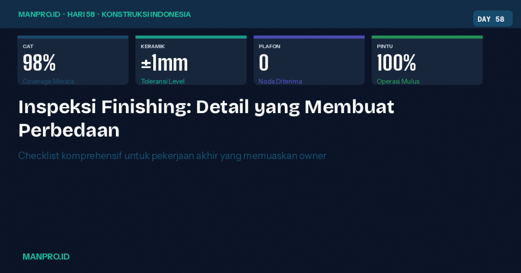 inspeksi pekerjaan finishing - manpro